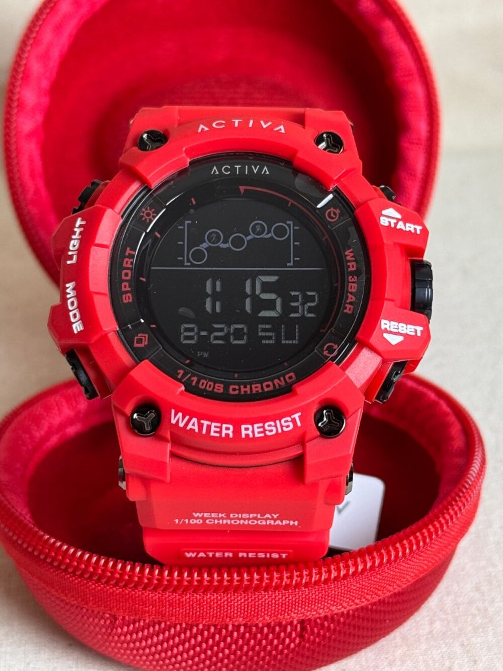 Invicta Activa Rally Edition 50mm Red Set with Case and Keychain NWT